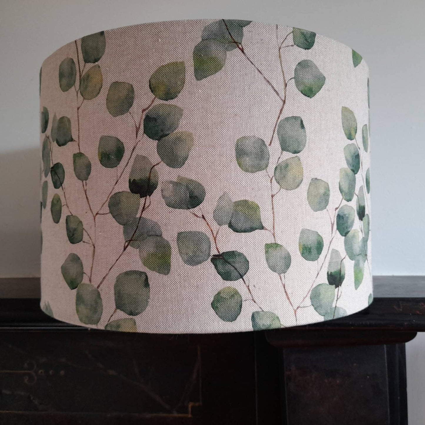 Green Eucalyptus Leaves  Linen Handmade Lampshade