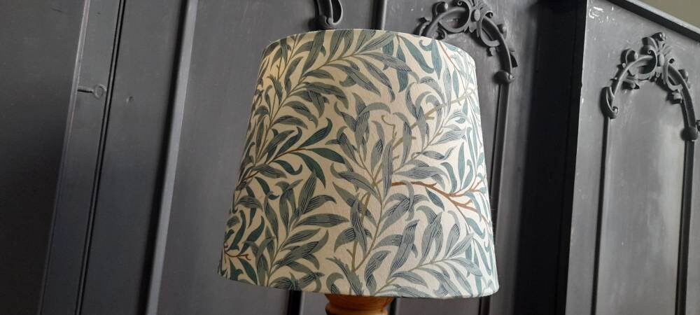 William Morris Handmade Lampshade  Teal Willow Bough Tapered