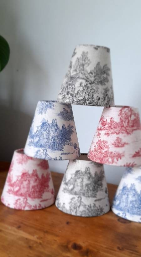 French Toile De Jouy candle clip lampshade wall lights/chandeliers