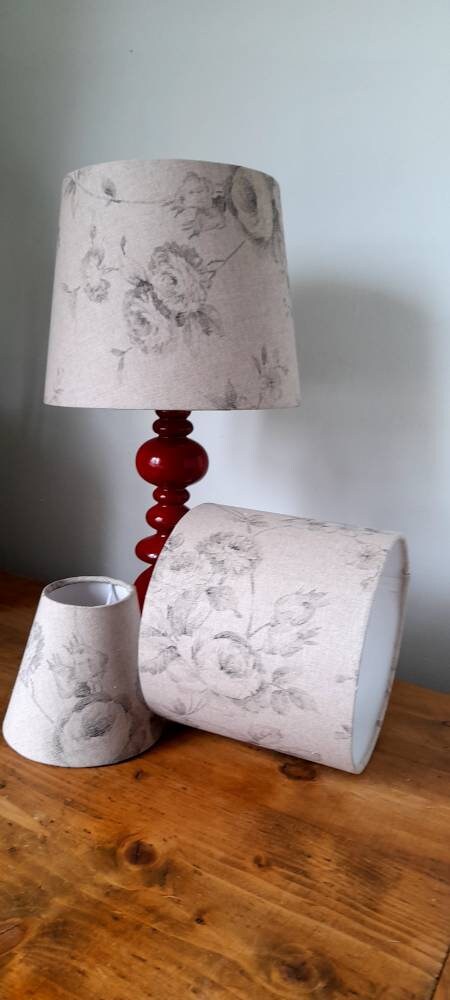 Wintage roses grey lampshade 