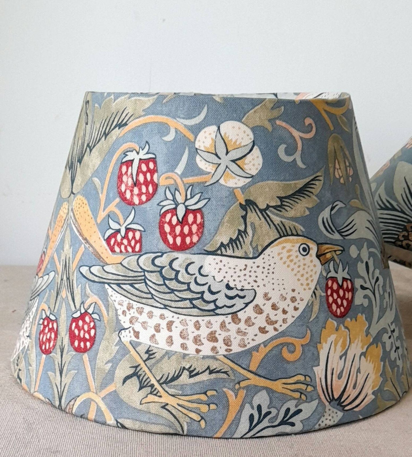 William Morris Blue  Strawberry Thief Lampshade Tapered