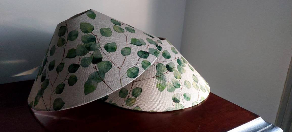 Eucalyptus leaves handmade coolie lampshade tapered 