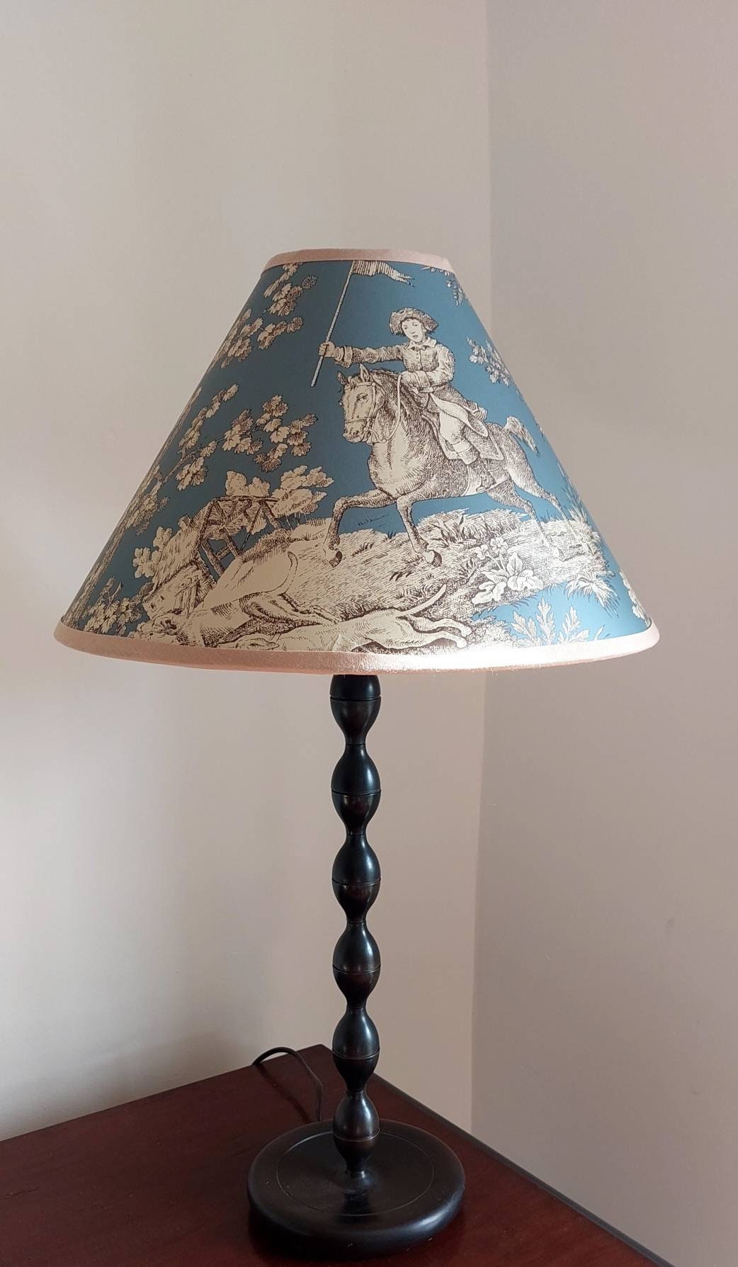 French toile handmade lamp shade coolie tapered 