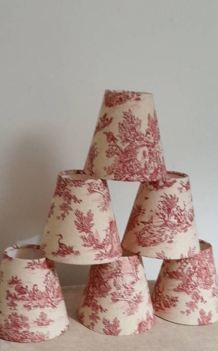 Classic Red french Toile Candle Clip Lampshade/Wall Lights/Chandelier