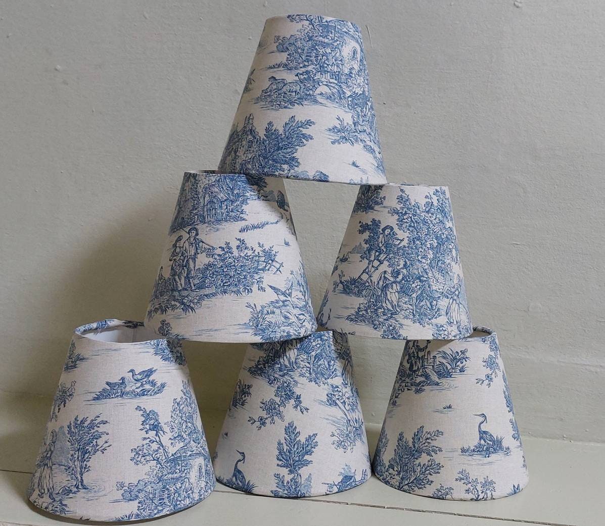 Toile chandelier lamp deals shades