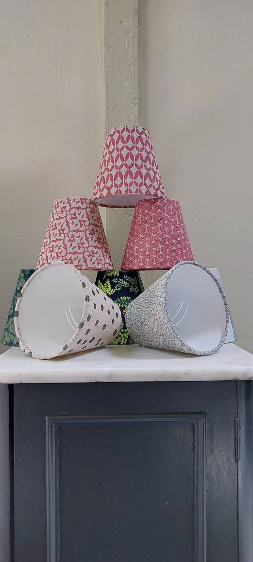 Pure Linen Red Rasberry  Oatmeal Candle Clip  Lampshade for Wall Lights  Chandeliers