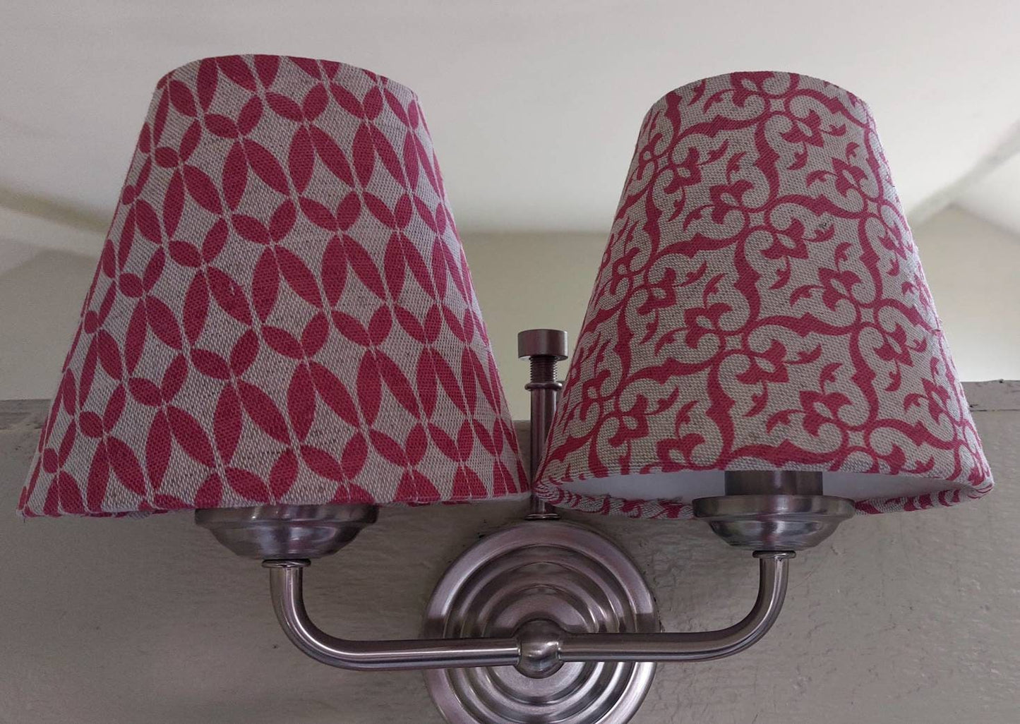 Pure Linen Red Rasberry  Oatmeal Candle Clip  Lampshade for Wall Lights  Chandeliers