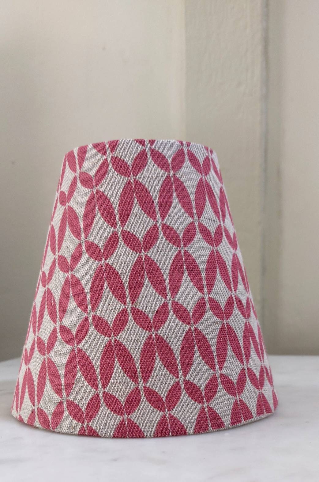 Red  deco Linen  Candle Clip Lampshade