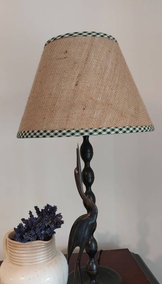 French style hessian lampshade trim color choice tapered or coolie