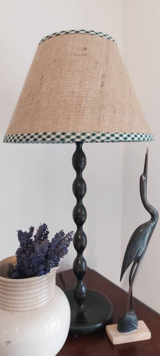 French style hessian lampshade trim color choice tapered or coolie