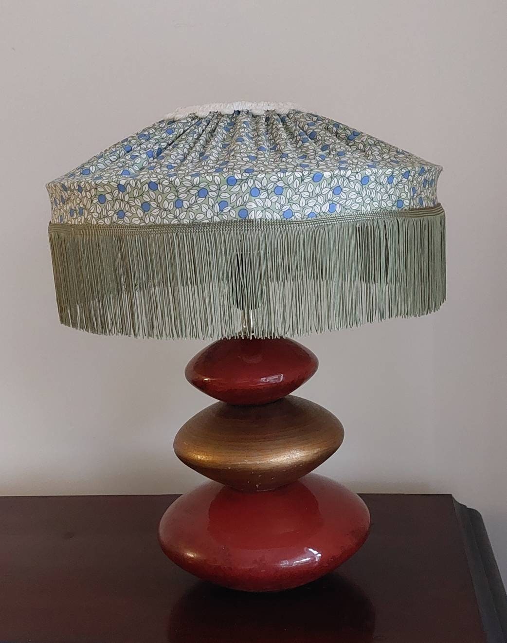 Handsewn Pleated Tiffany Berries Lampshade