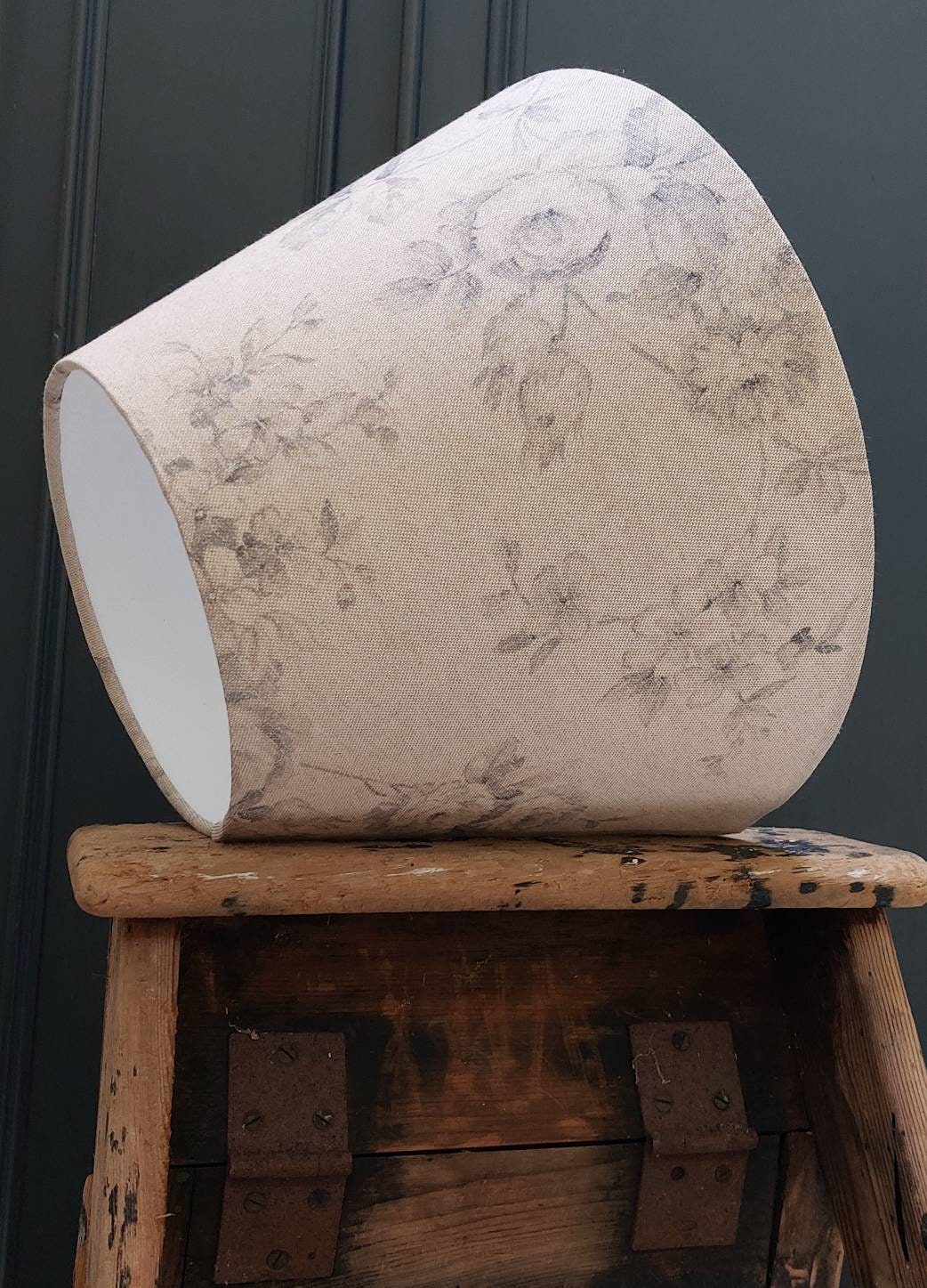 French Linen Vintage Roses Handmade Lampshade