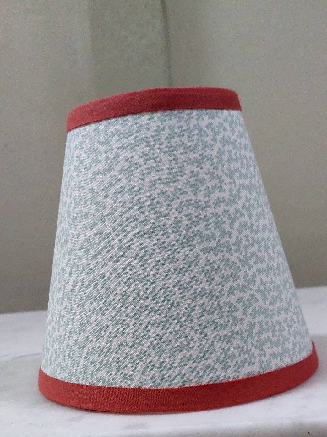 Colefax and Flower   Candle Clip  Lampshade with colour trim choice