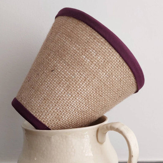 Hessian Candle Clip  Lampshade With Trim