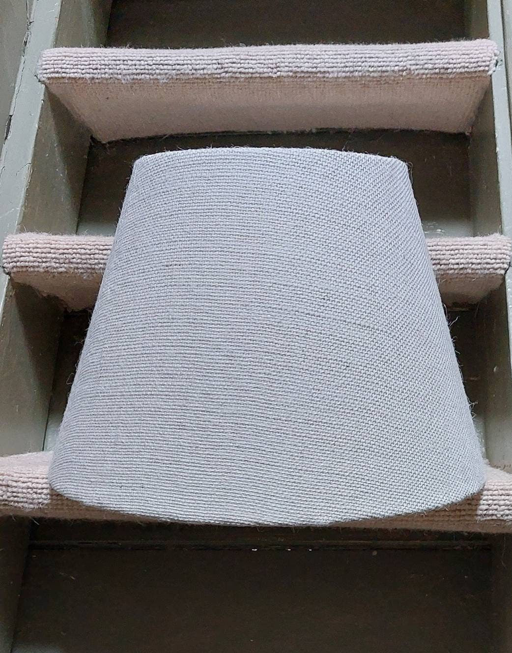 White natural hessian lampshade tapered or coolie