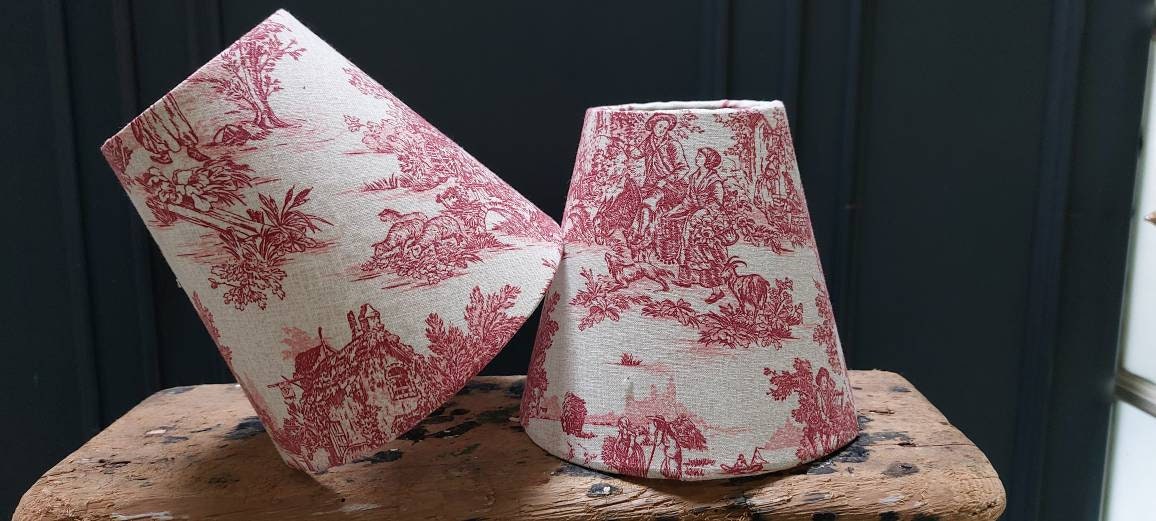 Classic Red french Toile Candle Clip Lampshade/Wall Lights/Chandelier