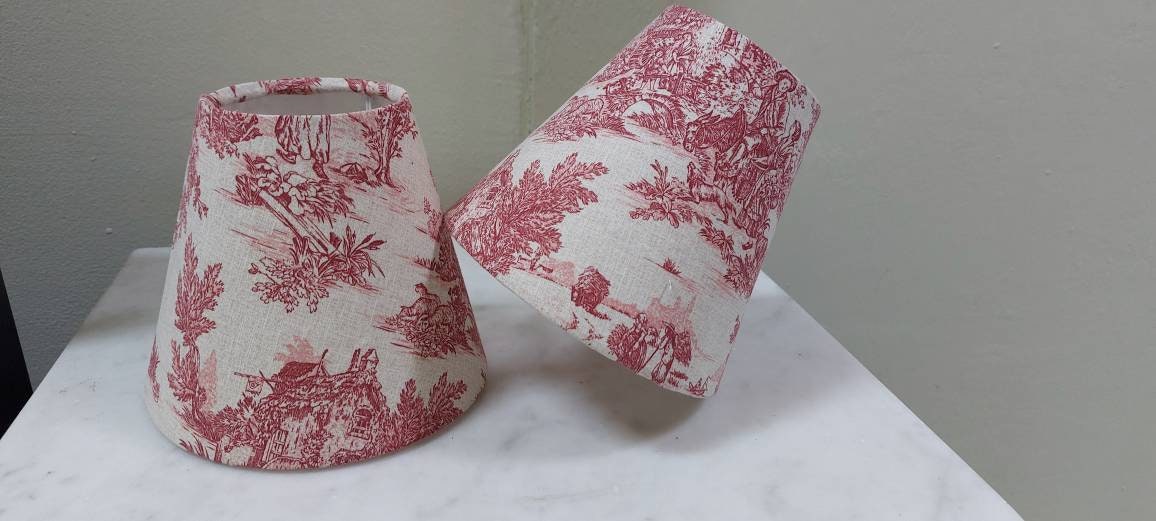 Classic Red french Toile Candle Clip Lampshade/Wall Lights/Chandelier