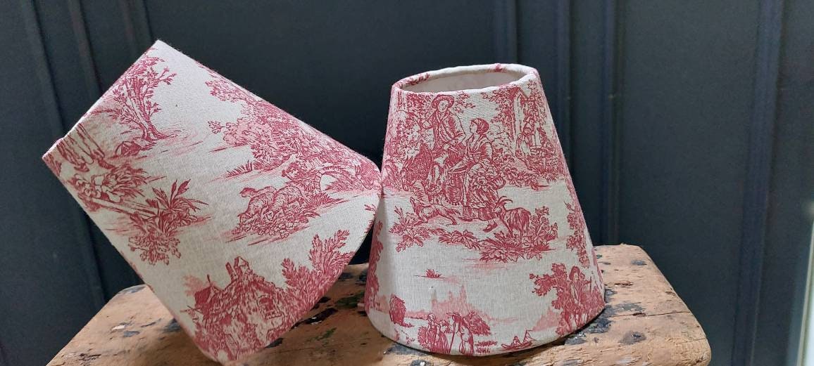 Classic Red french Toile Candle Clip Lampshade/Wall Lights/Chandelier