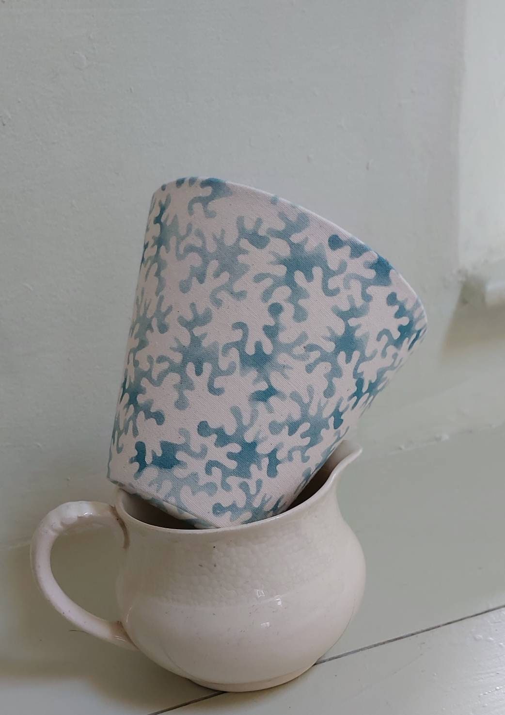 Sanderson Sea blue candle clip lamp shade handmade 