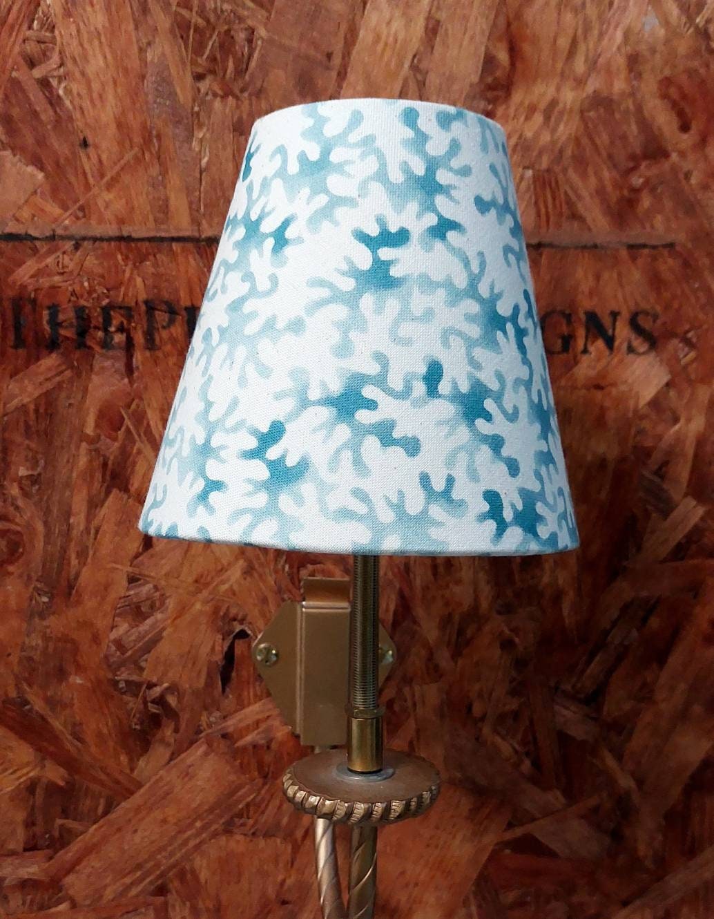 French style classic blue candle clip lampshade