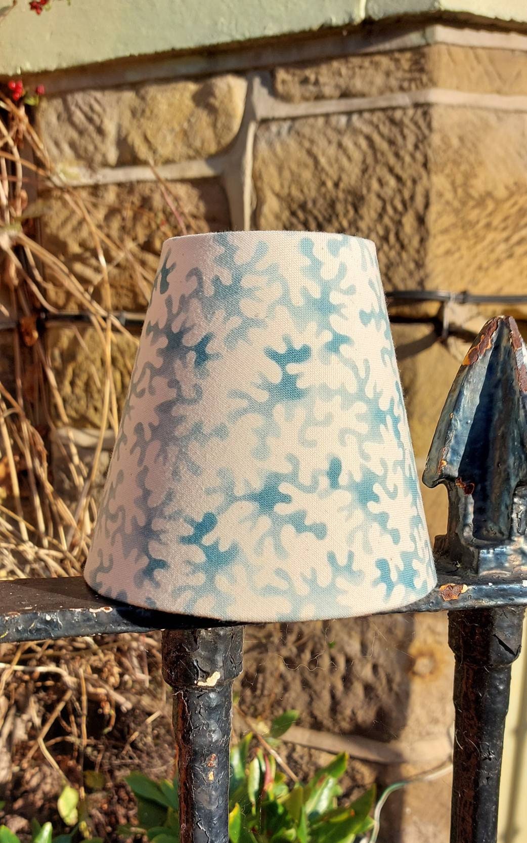 French style classic blue candle clip lampshade