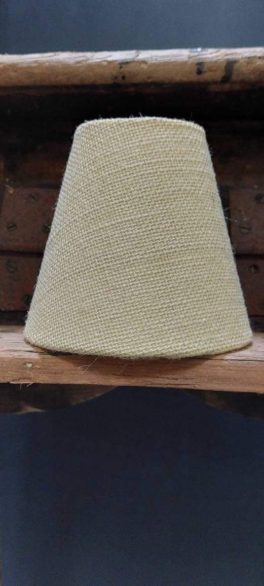 Yellow Hessian Candle Clip Lampshade