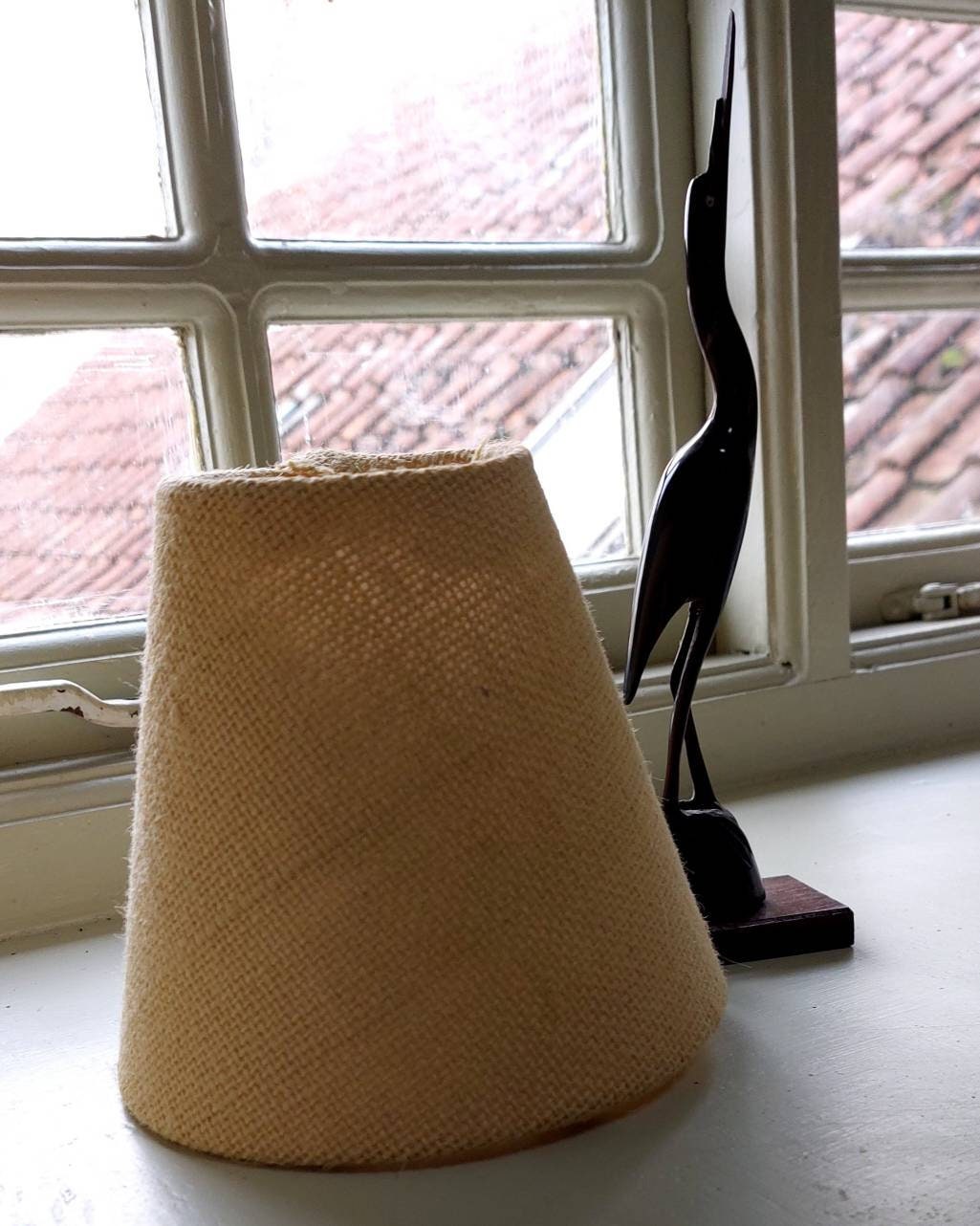 Yellow Hessian Candle Clip Lampshade