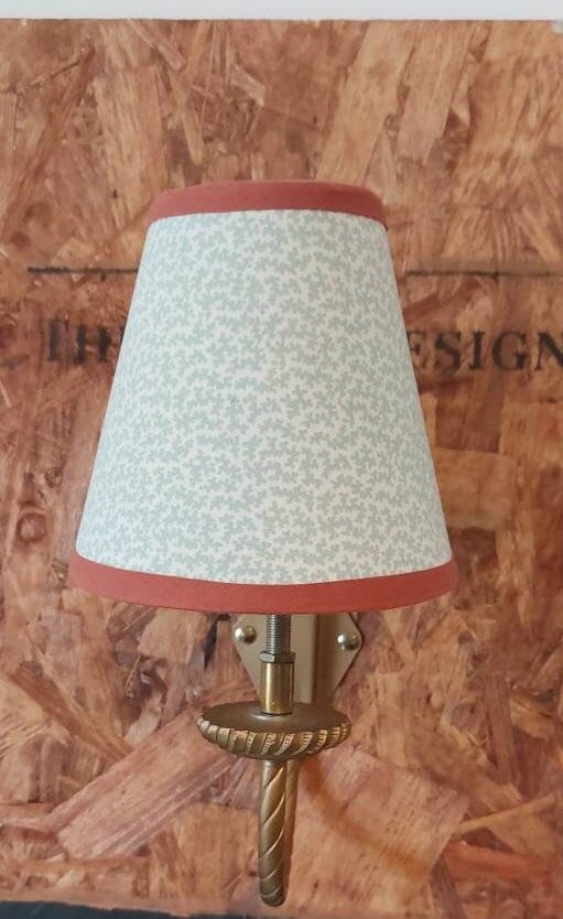 Colefax and Flower   Candle Clip  Lampshade with colour trim choice