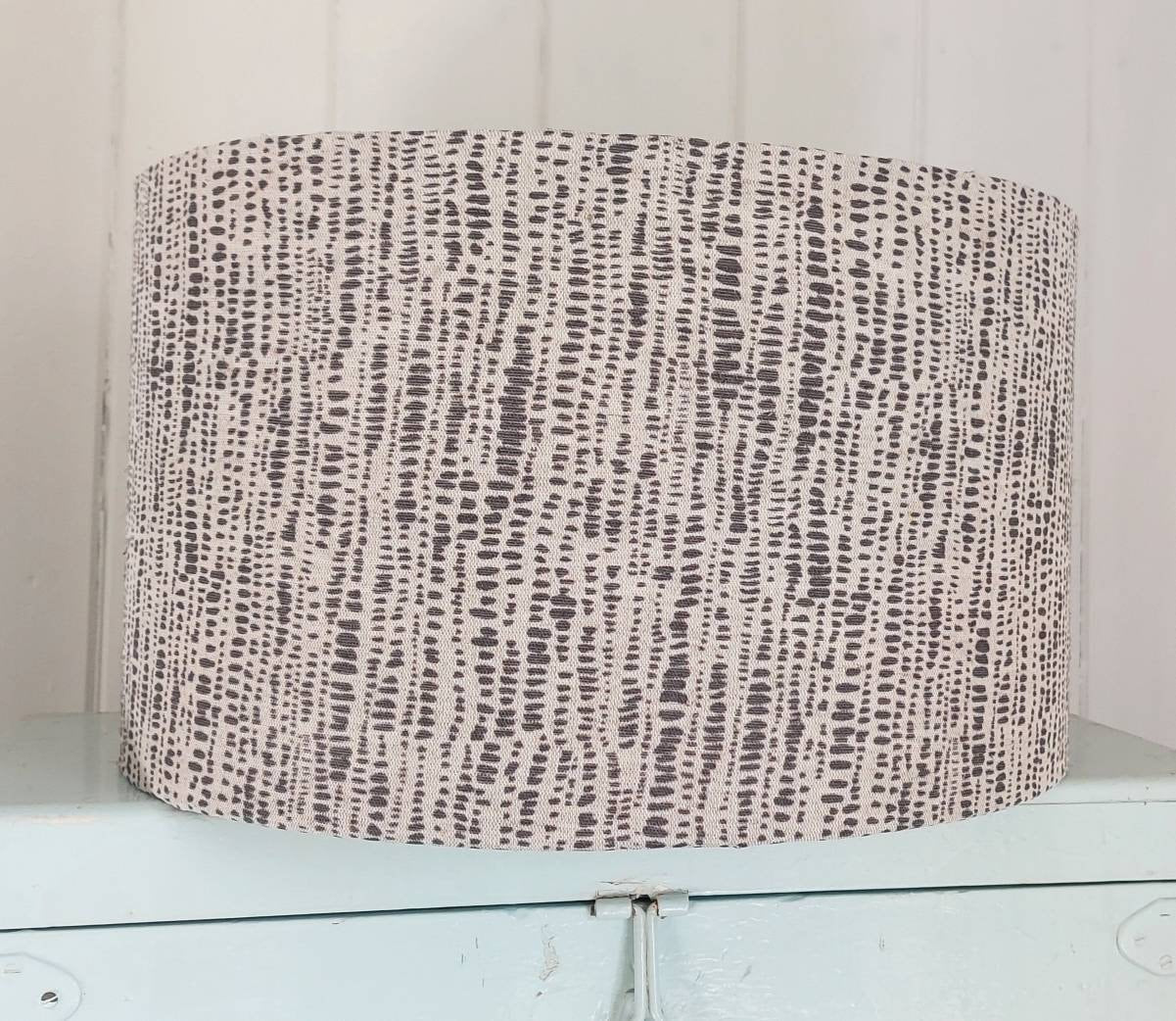 Charcoal Linen Abstract Lampshade