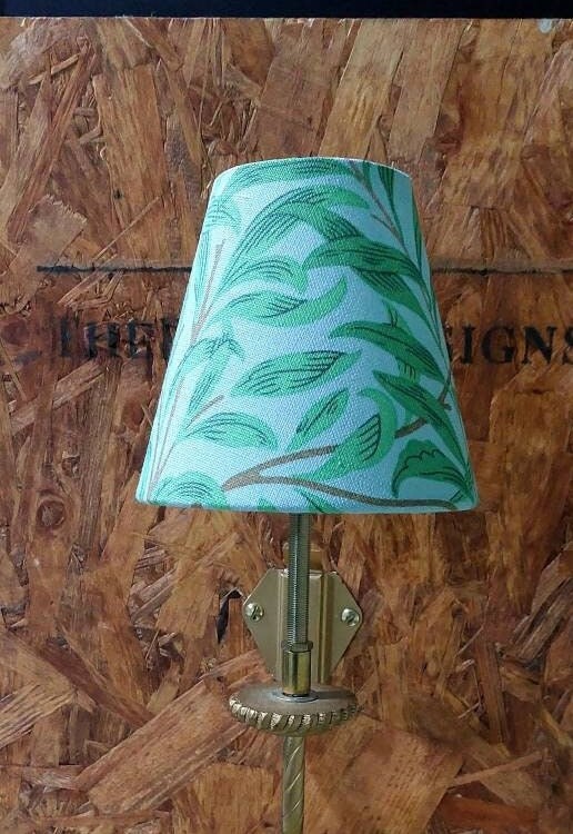 William Morris Willow Bough Candle Clip Lampshade Blue Mint