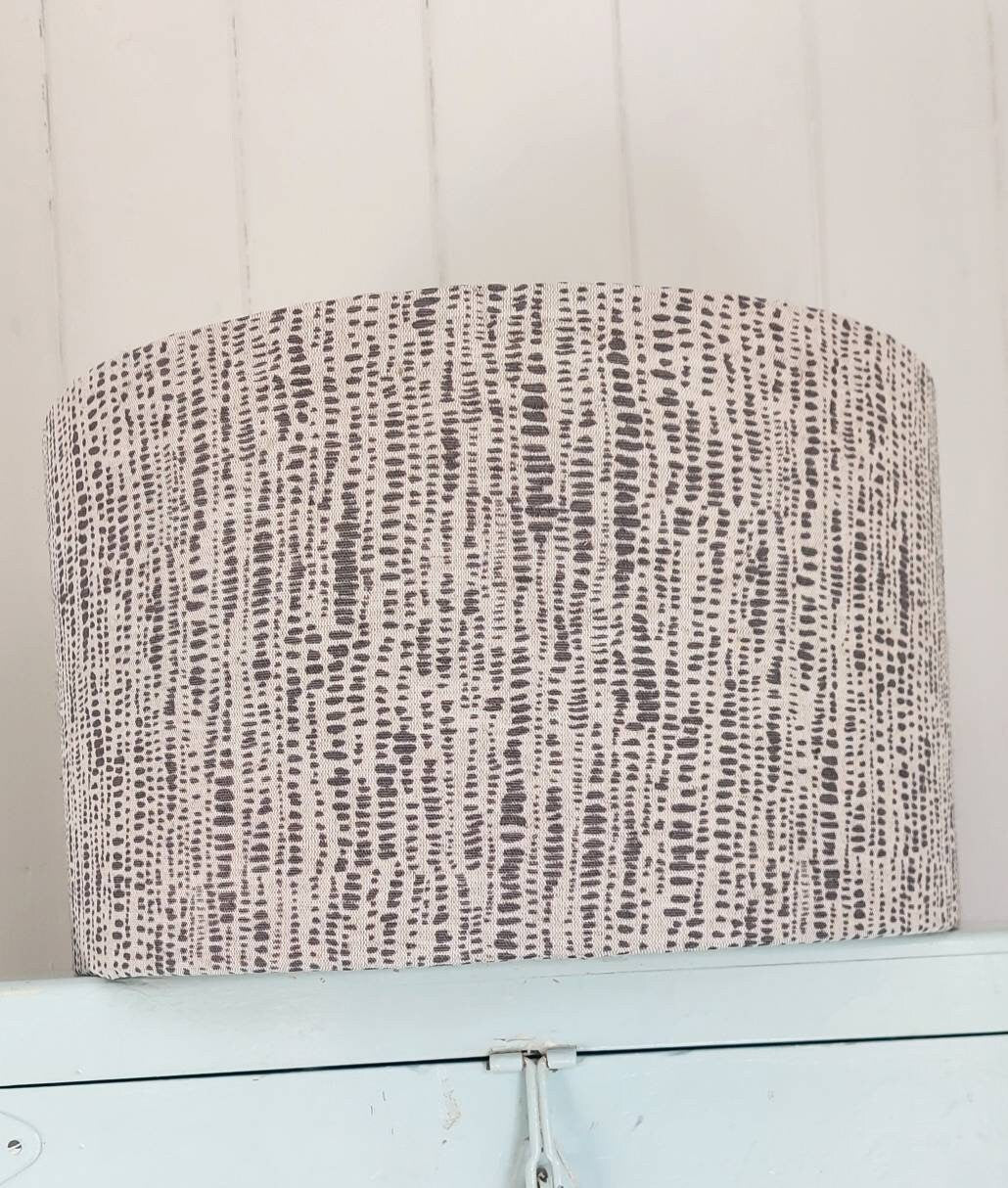 Charcoal Linen Abstract Lampshade