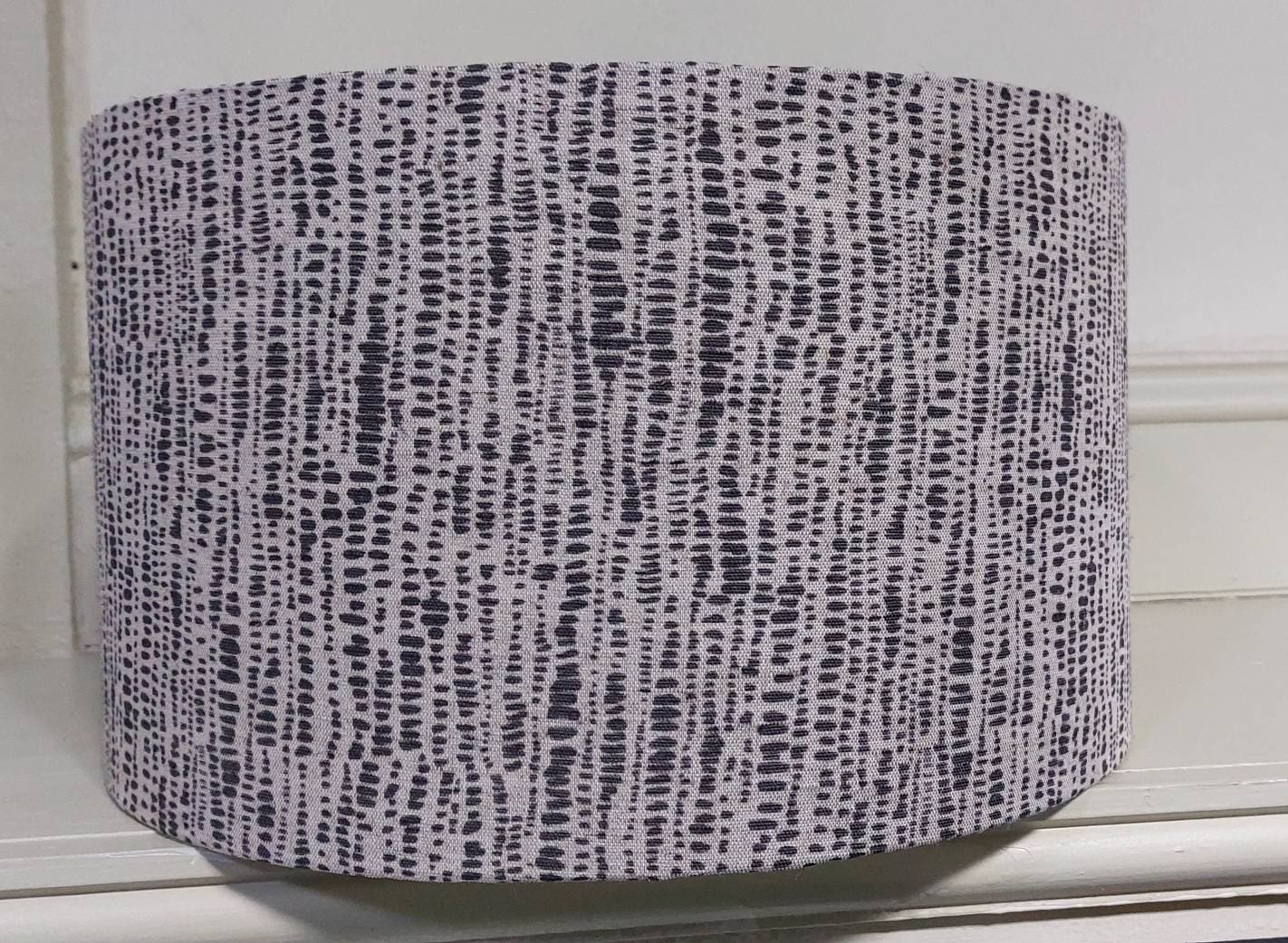 Charcoal Linen Abstract Lampshade